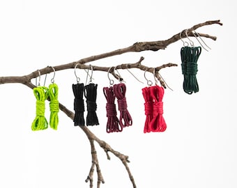 Pendientes de cordón de cáñamo hechos a mano - Joyería novedosa y perversa - Pendientes de cuerda bondage