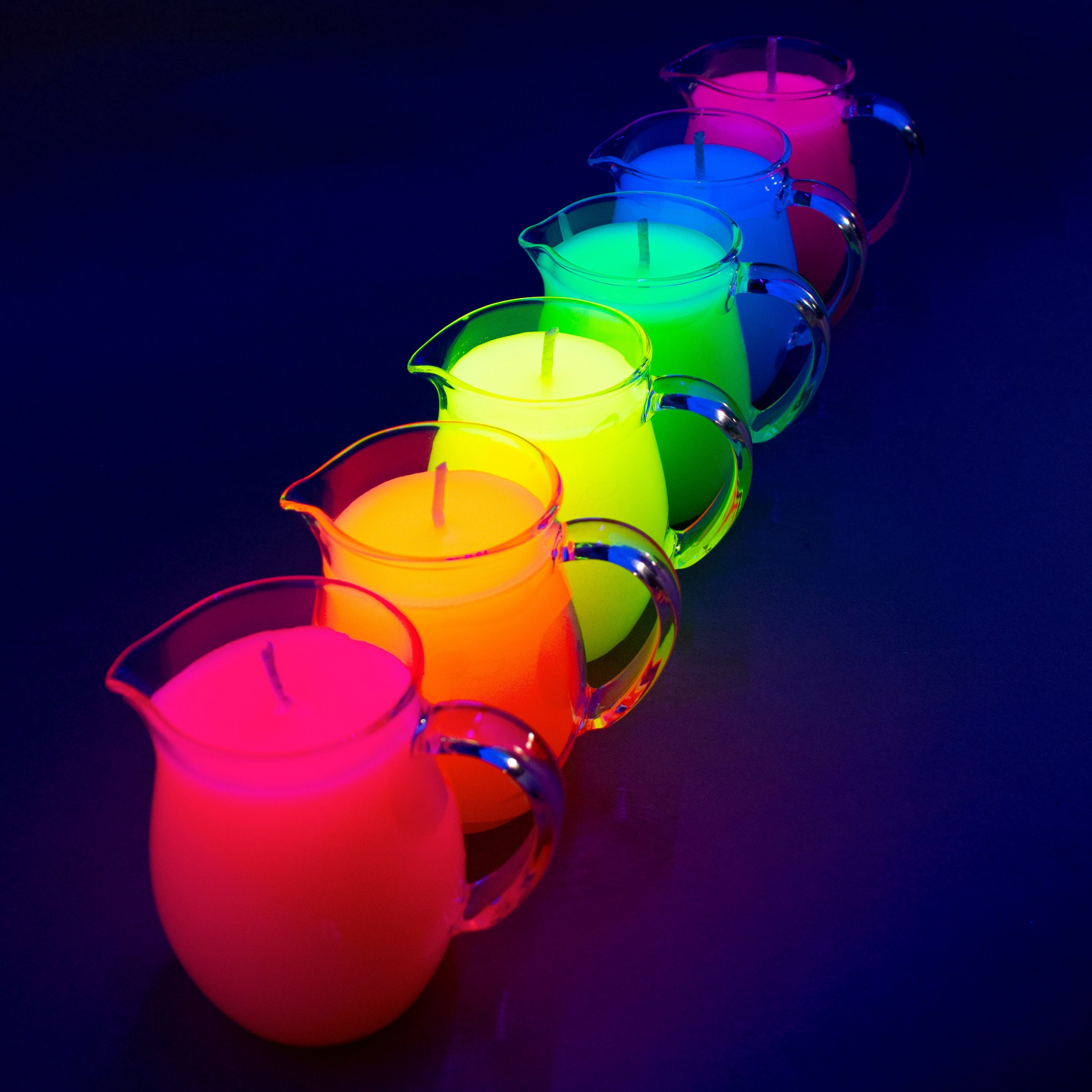 Blacklight Wax Play Pitcher Candle Low Temp Fluorescent Kink