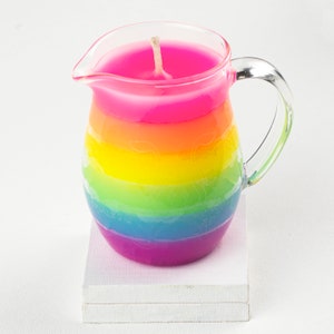 Rainbow in a Jar Wax Play Candle Low Temp Kink candles Unscented Bondage Candle Pitcher Candle image 3