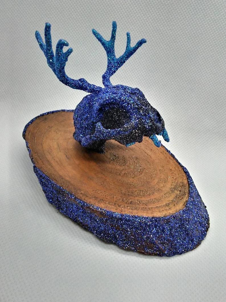 Small Catalope Mounted Skull Blue