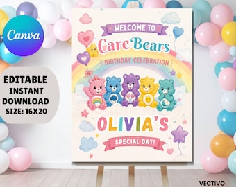 Care bear Baby Shower Welcome Sign 16x20
