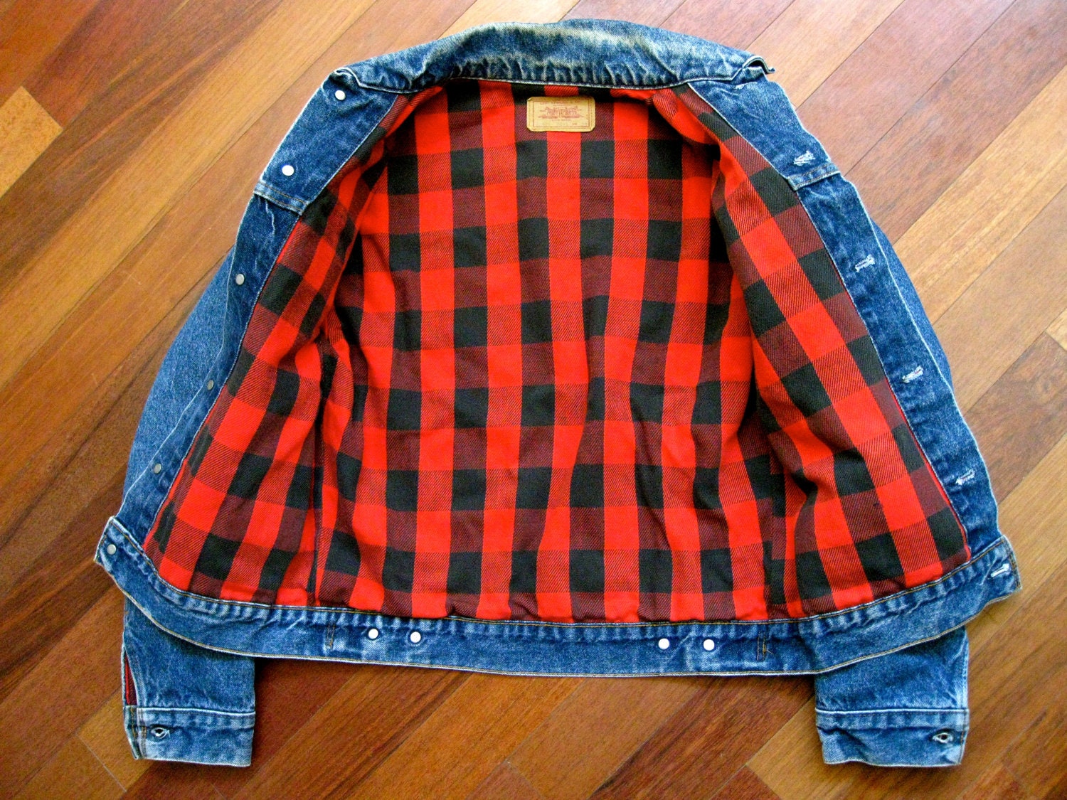 Vintage Levi's Flannel Lined Denim Jacket Made in USA | Etsy