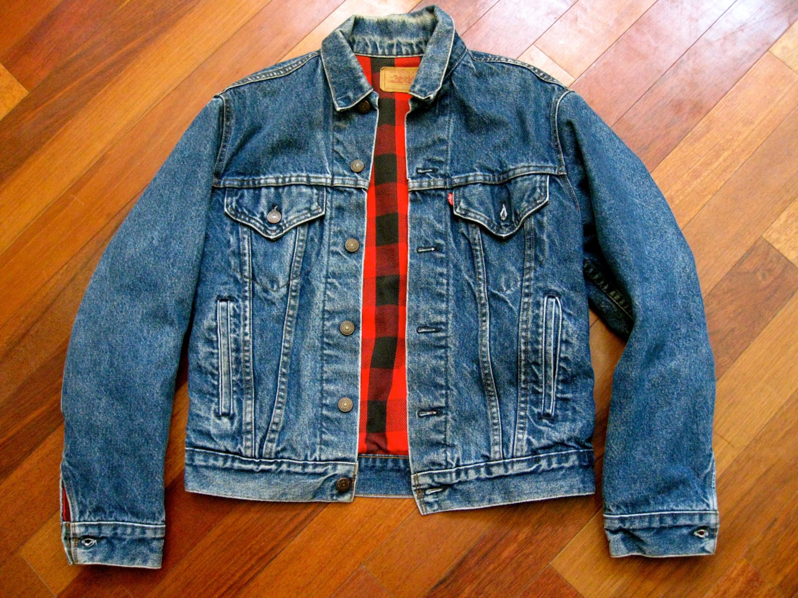 Vintage Levi's Flannel Lined Denim Jacket Made in USA | Etsy