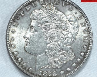 Rare 1878 Morgan Silver Dollar Coin – Vintage US Liberty Dollar for Collectors