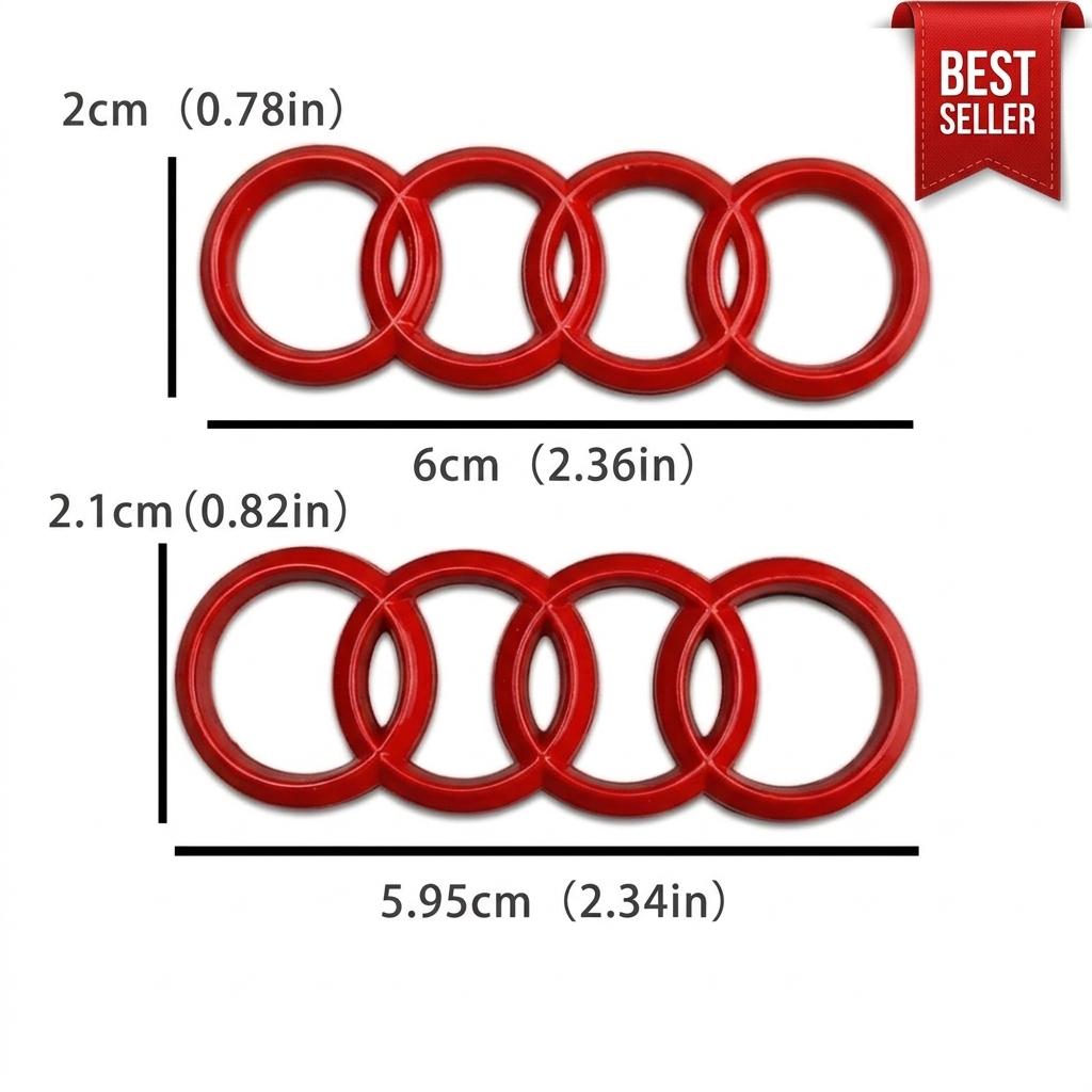 thumbnail image 2 of Audi Quattro Sport S Line Decal Sticker – Pair (2) In Glossy White/Red 2 of 5