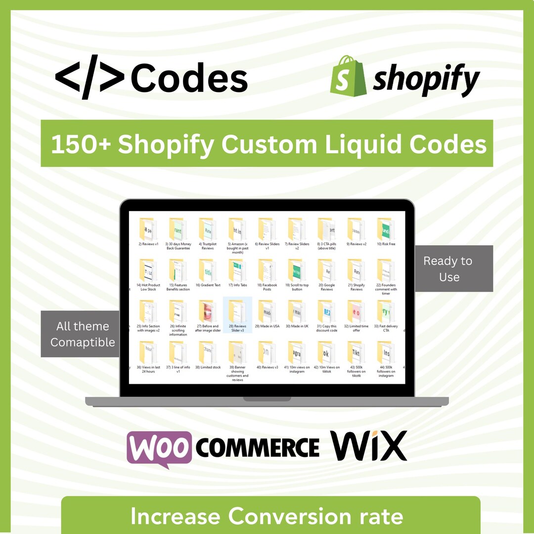 150+ Shopify Custom Liquid HTML Code Snippets (digital Download) - Etsy