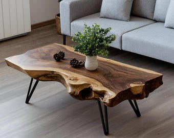 Tavolino da caffè rustico moderno in legno naturale