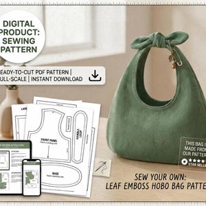 Large Hobo Bag Sewing Pattern – Beginner Friendly DIY Shoulder Bag (Digital Download)
