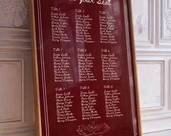 Old Money Wedding Seating Chart Sign, Elegant Custom Guest List Signage (Instant Download)