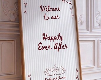 Old Money Wedding Welcome Sign Template, Elegant European Ceremony Poster (Digital Download)