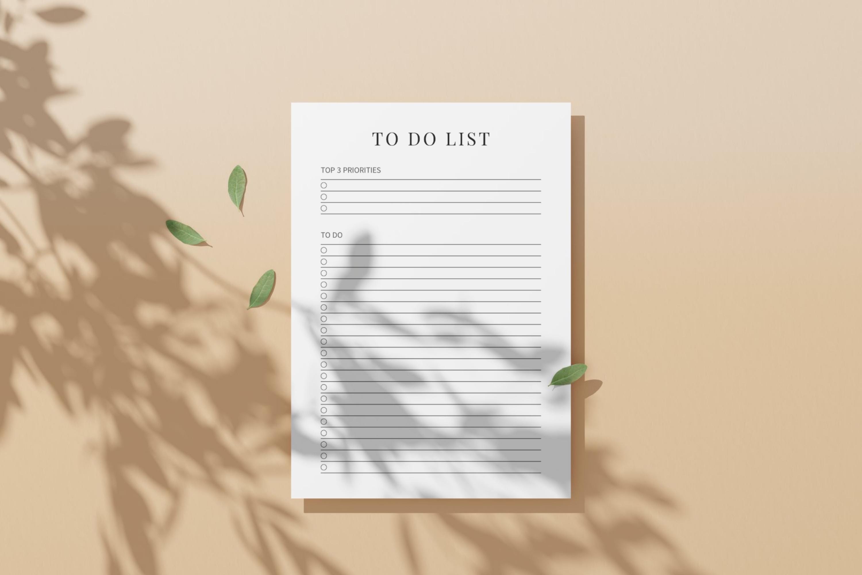 Minimalist to Do List Printable | Daily Task Tracker | Productivity ...