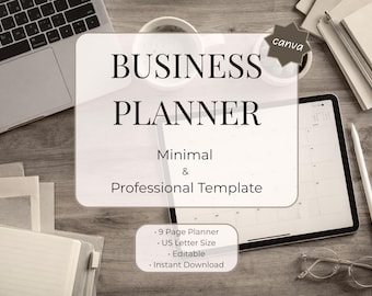 Small Business Planner Digital iPad GoodNotes Template Entrepreneur Organizer Marketing Social Media Tracker Simple Minimalist Business PDF