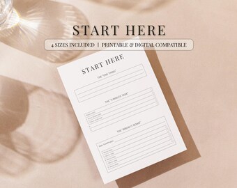 ADHD Executive Dysfunction Start Here Sheet Micro Steps Task Breakdown Planner Printable Simple Routine Tracker A4 A5 Us Letter Half Letter