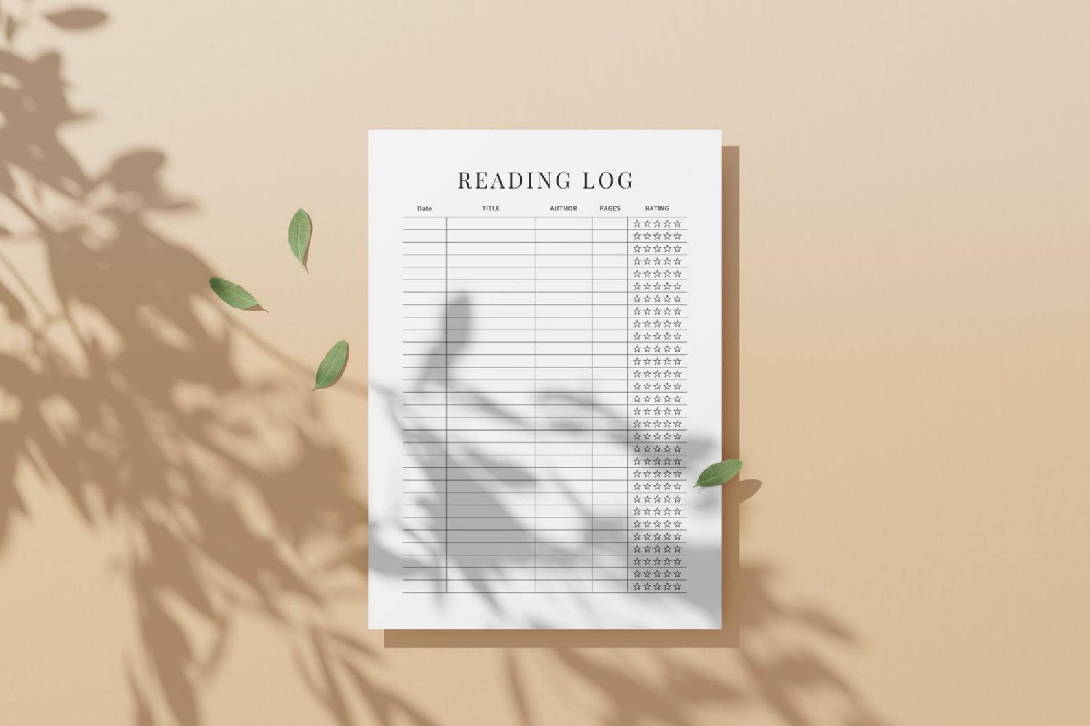 Reading Log Printable | Book Tracker | Minimalist Reading Journal ...