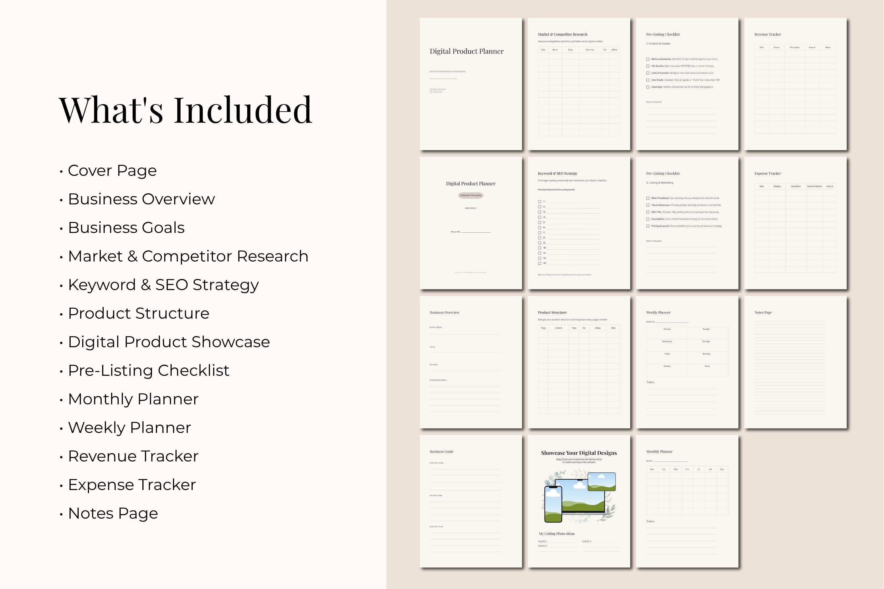 Digital Product Planner Canva Template | Etsy Seller Planner | Product ...