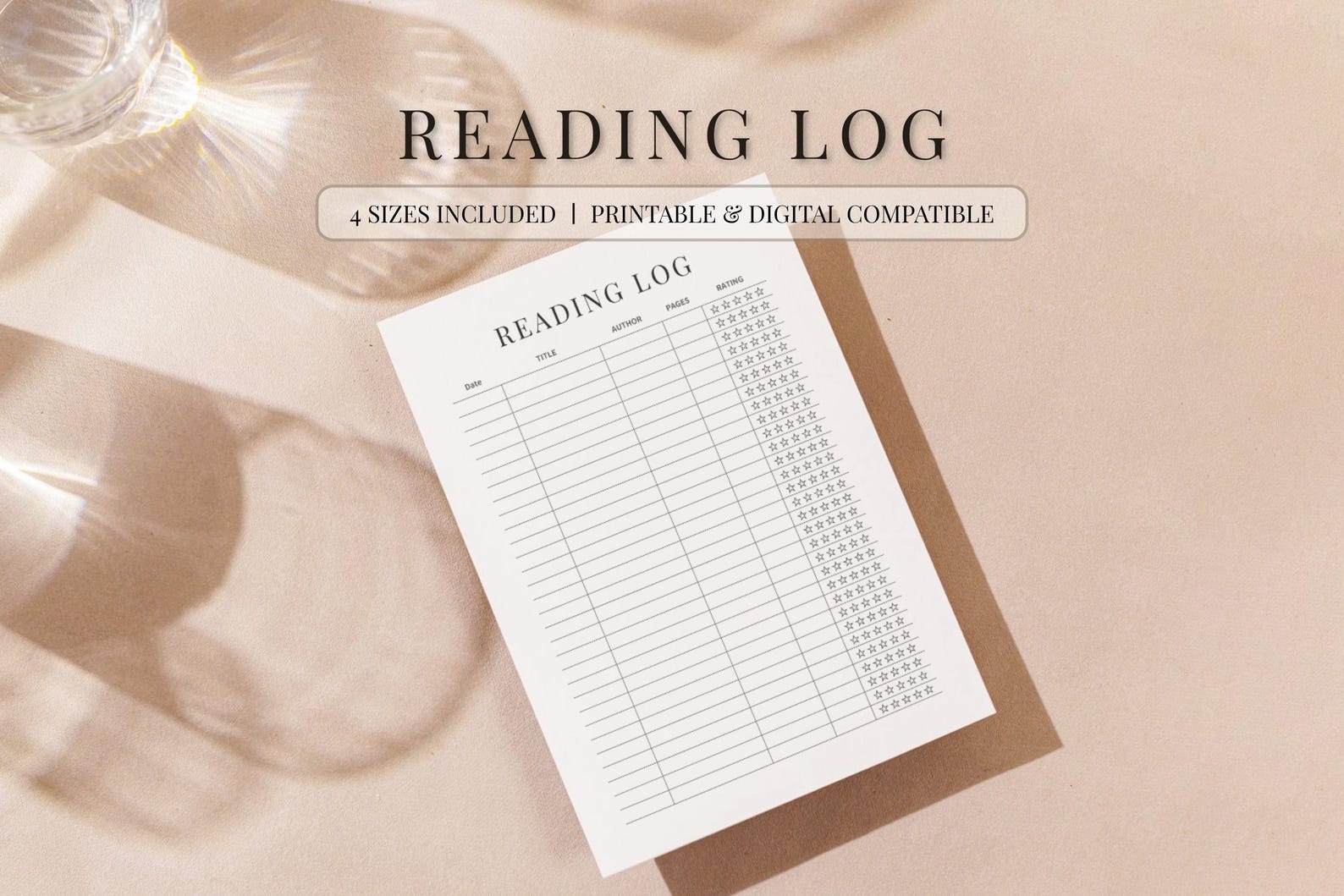 Reading Log Printable | Book Tracker | Minimalist Reading Journal ...