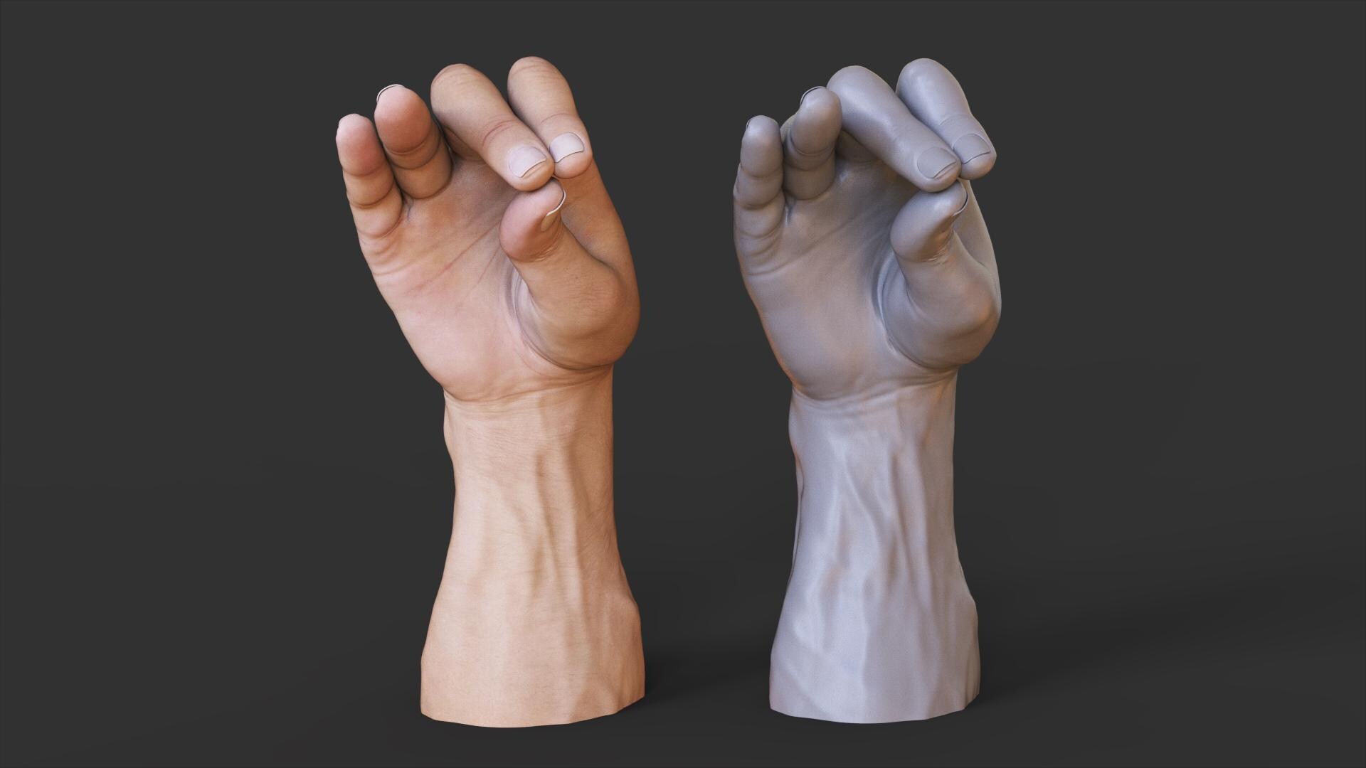 Hand Gesture 3D Model | Swans Beak Pose, Realistic Digital File (STL ...