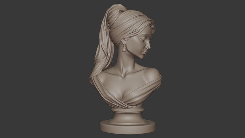 Sculpted Woman Bust 3D Model | Serene Form Home Decor (STL, OBJ, 3MF ...