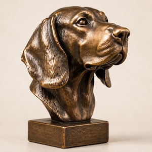 Modello 3D del busto del cane Beagle / Progettazione CNC e stampa 3D (STL, OBJ, 3MF)