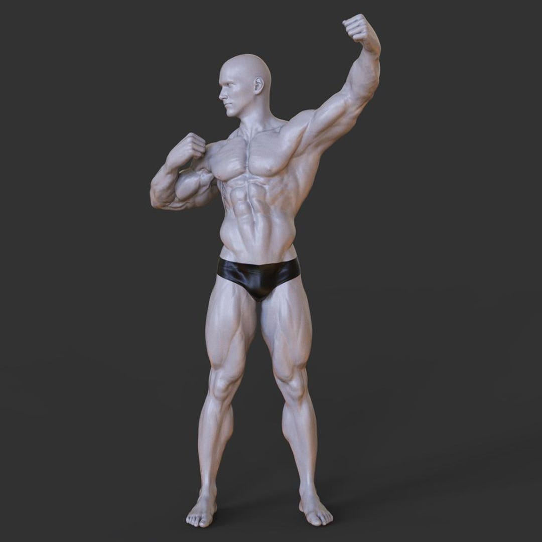 Bodybuilder Character STL File | Classic Stance 3D Model (digital ...