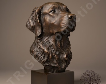 Busto de perro golden retriever (modelo 3D) / Archivos de impresión 3D y CNC (STL, OBJ)