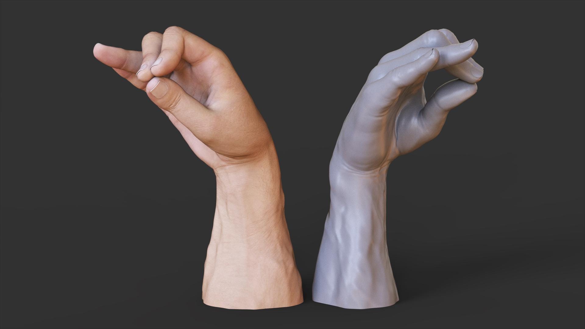 Hand Gesture 3D Model | Swans Beak Pose, Realistic Digital File (STL ...