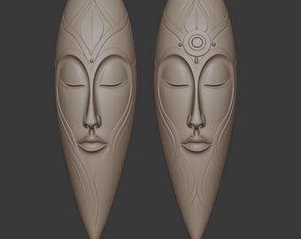 African Tribal Mask 3D Model | Intricate Carving, Home Decor (STL Download)