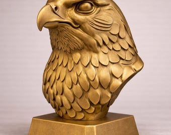 Modelo 3D de busto de halcón / Archivos de impresión 3D y CNC (descarga digital)