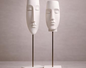 Minimalist Abstract Face Sculpture | Modern Home Decor (Digital File)