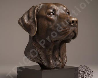 Labrador Retriever Dog Bust 3D Model | CNC & 3D Printing Files (stl, fbx, obj)