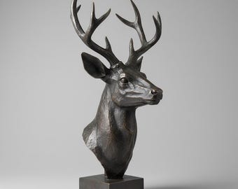 Deer Sculpture Digital File | CNC 3D Print for Home Decor (STL, OBJ, 3MF)