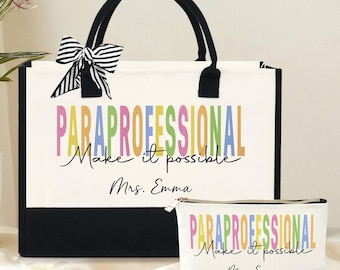 Personalized Paraprofessional Tote Bag, Teacher Aide Gift, Teacher Appreciation Gift, Para Educator Gift, Back To School, Teacher Tote Bag