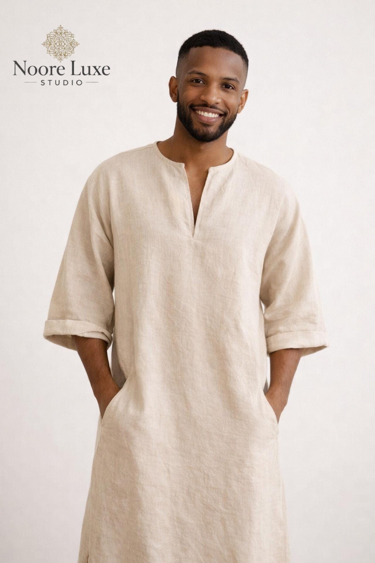 Linen Kaftan - Etsy UK