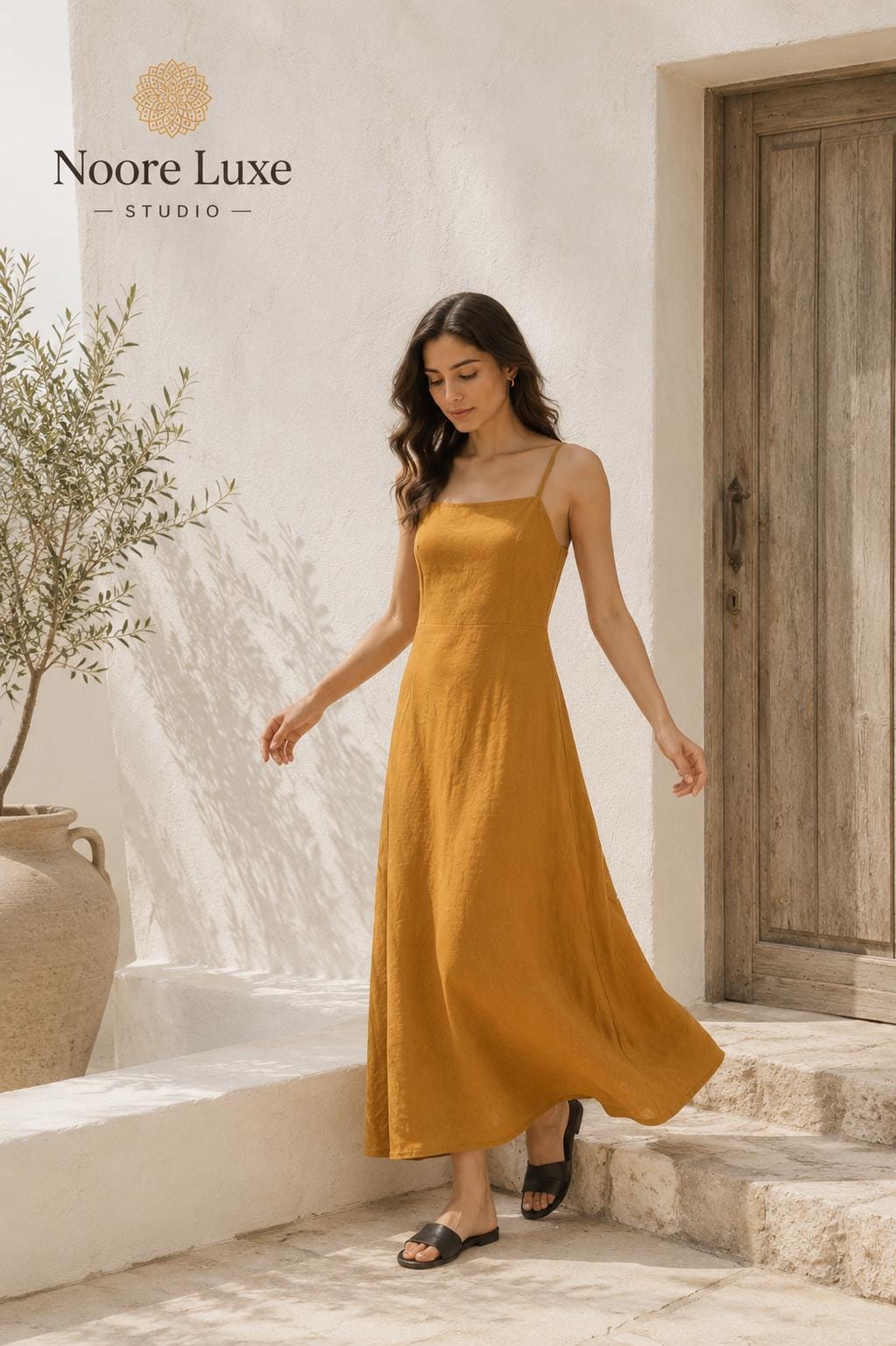 Mustard Brown Dress - Etsy