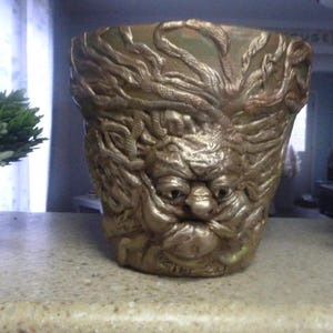 6 inch face flower planter growing on you face pots terra Cotta planters unique planters pots