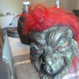 Polymer Clay Half Head Prop: Halloween Zombie Decor