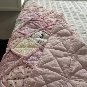 Custom Rag Quilt – Handmade Patchwork Baby Blanket, Toddler Keepsake Quilt