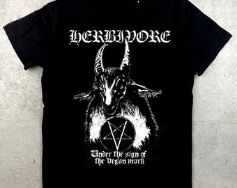 Bathory vegano erbivoro vegano diritti degli animali maglietta punk