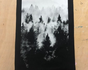 Pine Forest tree Back patch half tone print