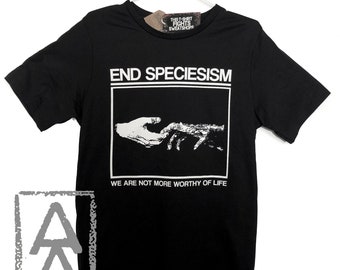 End Speciesism vegan animal rights shirt punk