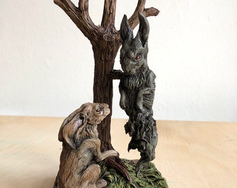 Black rabbit of Inle statue watership down model hazelrah fall of efrafa