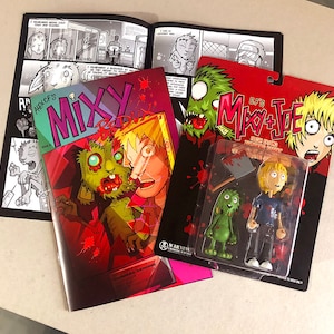 MIXY REDUX Comic/Action Figuren Sets. Animal Liberation Zombie Comic Buch!