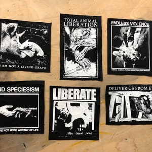 vegan patch lot  animal rights patches