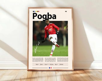 Paul Pogba Poster, French Soccer Poster, Sports Poster, Soccer Fans, Soccer Wall Art, Sports Bedroom Posters