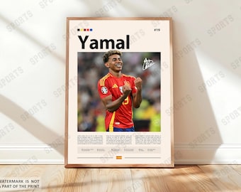 Lamine Yamal Poster, Barcelona Soccer Poster, Sports Poster, Soccer Fans, Soccer Wall Art, Sports Bedroom Posters