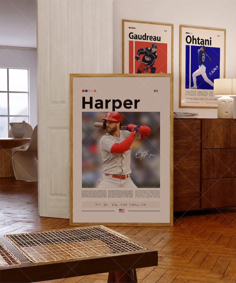 Bryce Harper Poster, Sports Poster, Baseball Fans, Baseball Wall Art ...