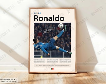 Cristiano Ronaldo Poster, Portuguese Soccer Poster, Sports Poster, Soccer Fans, Soccer Wall Art, Sports Bedroom Posters