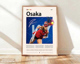 Naomi Osaka Poster, Tennisspieler Wandkunst, Athlete Print, Sport Poster, Minimalistisches Dekor, Tennis Liebhaber Geschenk