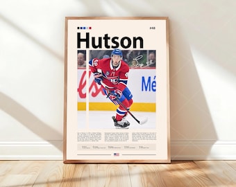 Lane Hutson Poster, Hockey Player Wall Art, Athlete Print, Sports Decor, Minimalist Bedroom Poster, Modern Art Gift
