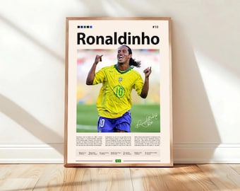 Ronaldinho-poster, Braziliaans voetbalposter, sportposter, voetbalfans, voetbalkunst aan de muur, posters sportslaapkamer